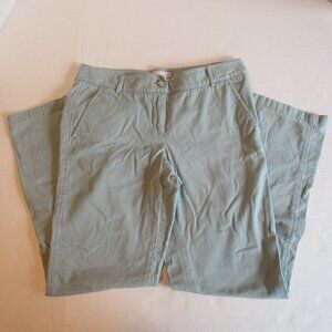 LL Bean Signature Pants Light Green Rugged Dependable Stretch Low Rise Size 8